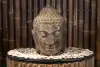 Product image 3 of the product “Buddha head as a water feature, 28x23x34cm, cast stone, hollow, handcrafted & coloured 30 cm”